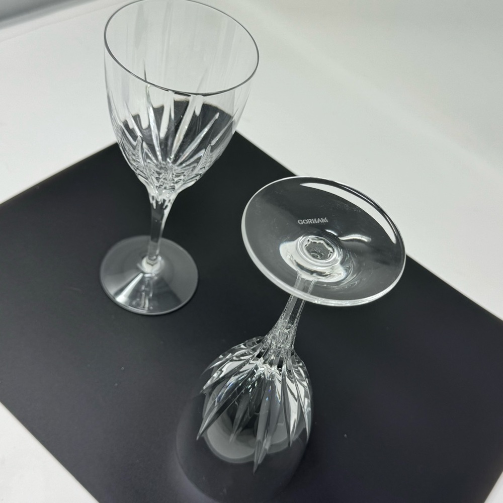Gorham Crystal Lotus Water Goblets 2 pieces